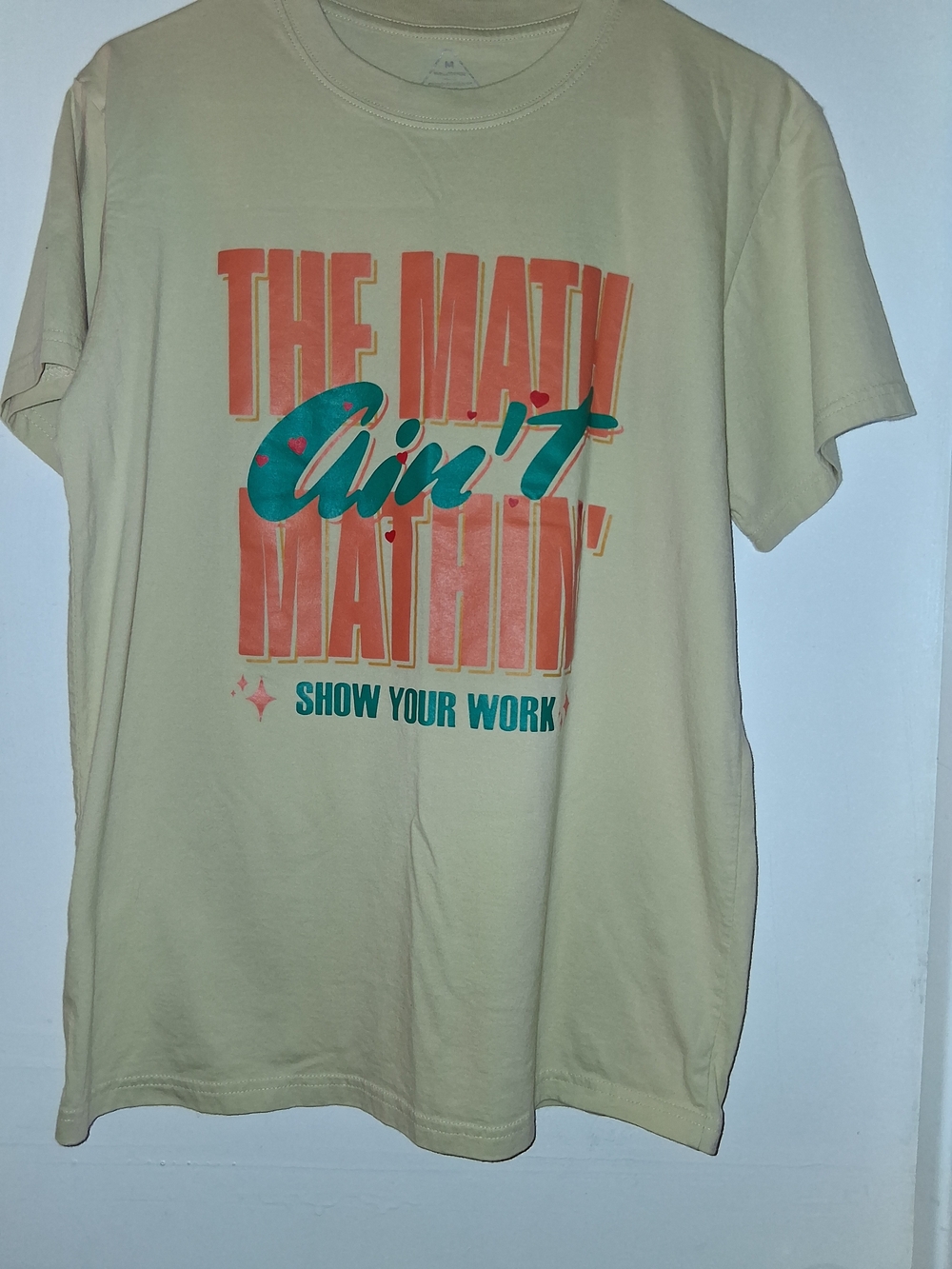 Men's Beige Graphic Tee - "The Math Ain't Mathin'"